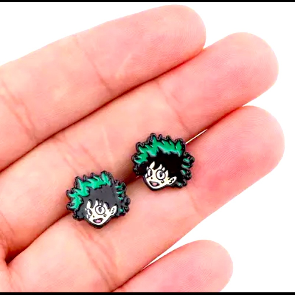 Izuku midoriya metal stud earrings